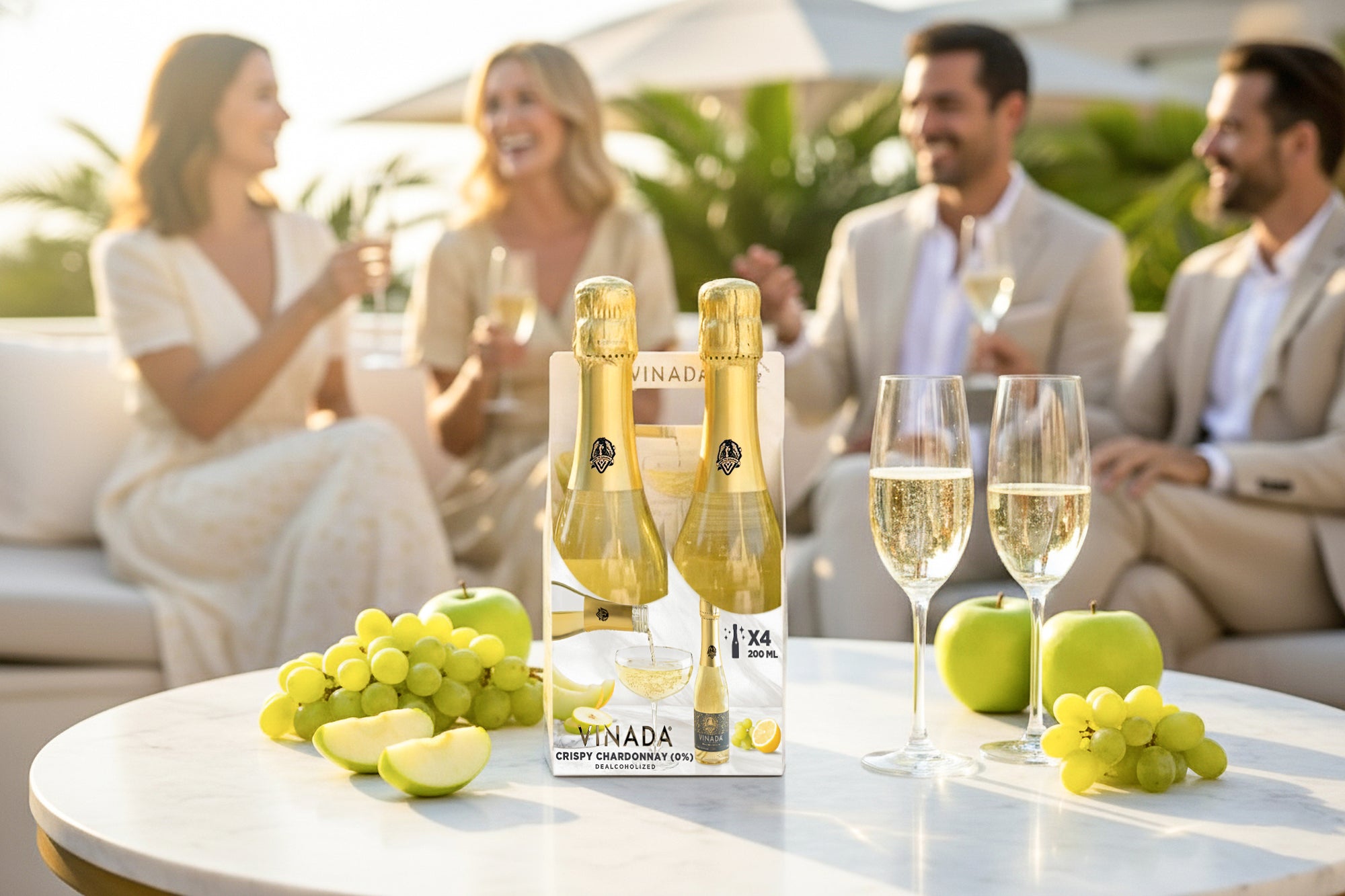 Vinada Crispy Chardonnay 0% 200 ML - 4 pack